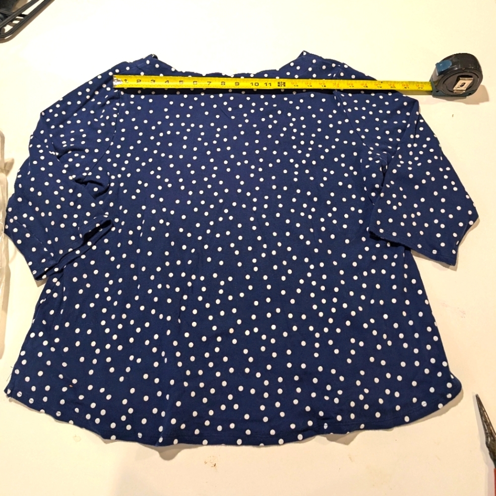 Scalloped edge cotton blouse